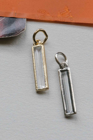 14kt gold and vintage silver crystal pendant charms	