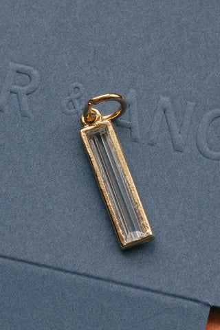 14kt gold recycled metal vintage crystal charm