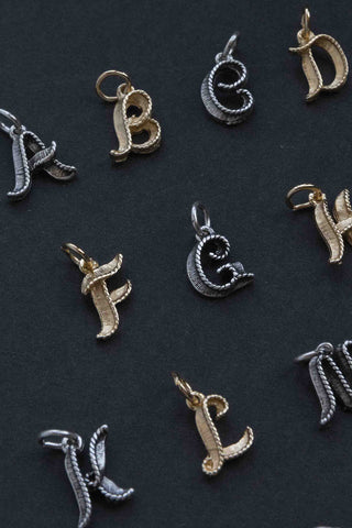 vintage mixed metal initial charms