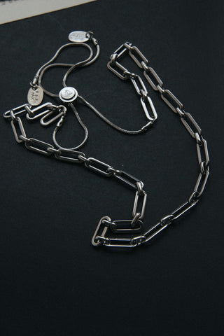 waterproof stainless steel paperclip chain necklace	