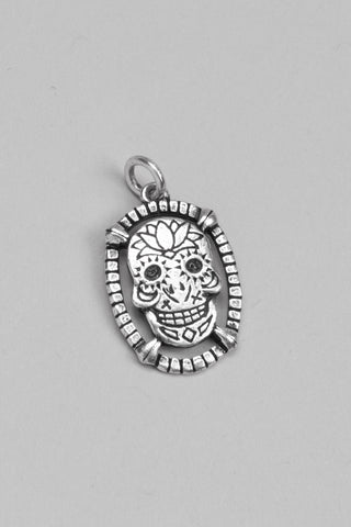 1" vintage silver skull pendant