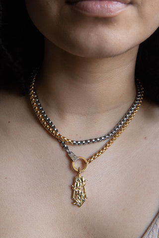 gold magnolia necklace pendant
