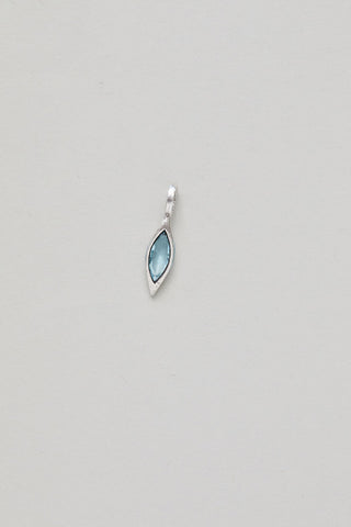vintage silver aquamarine crystal birthstone charm	