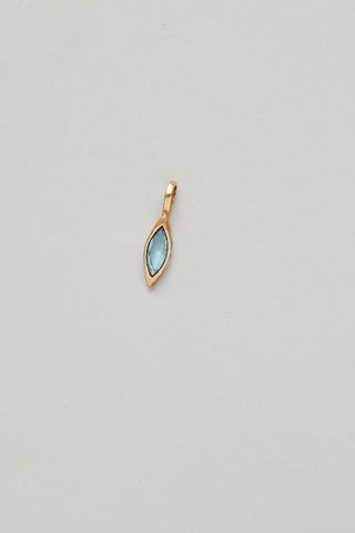 14kt gold aquamarine vintage crystal birthstone pendant	