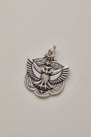 vintage silver owl pendant charm