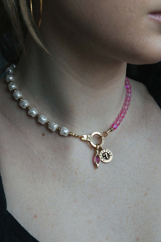 14kt gold vintage garnet crystal birthstone necklace pendant	