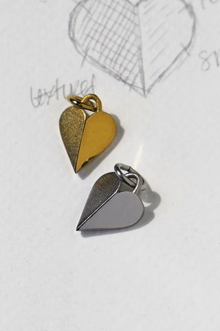 All In Heart Charm in gold and silver waterproof brass finish