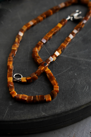 solid ground beaded gemstone necklace