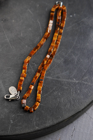 solid ground beaded gemstone necklace
