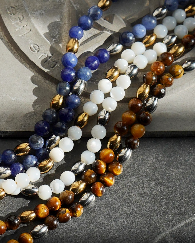 tiny treasure beaded gemstone necklace