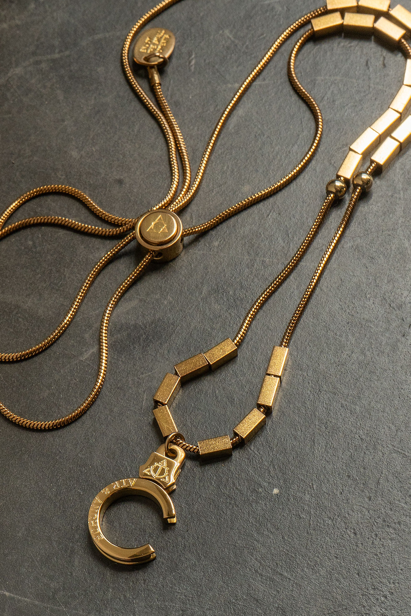 pull some strings adjustable cuff keeper necklace