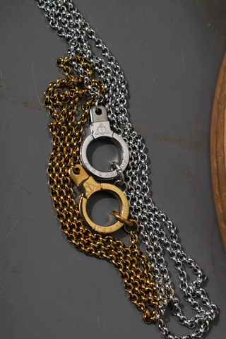 Round Link Chain Cuff Keeper Necklace