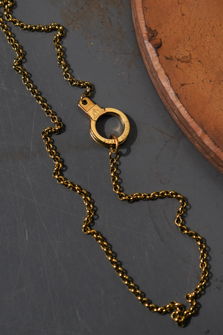 Round Link Chain Cuff Keeper Necklace