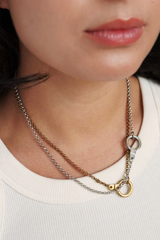 Round Link Chain Cuff Keeper Necklace