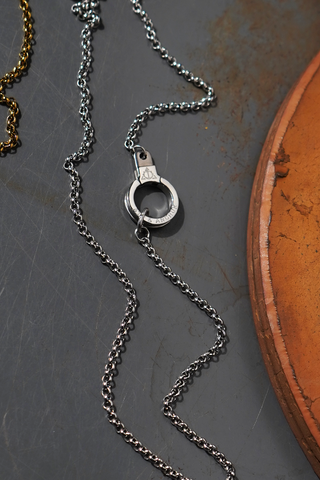 Round Link Chain Cuff Keeper Necklace