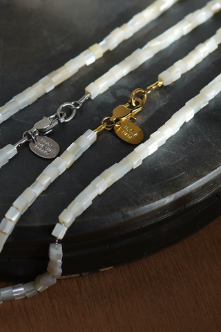 solid ground beaded gemstone necklace