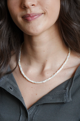 solid ground beaded gemstone necklace