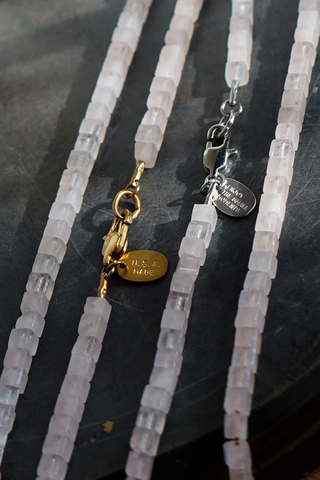 solid ground beaded gemstone necklace