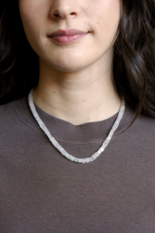 solid ground beaded gemstone necklace