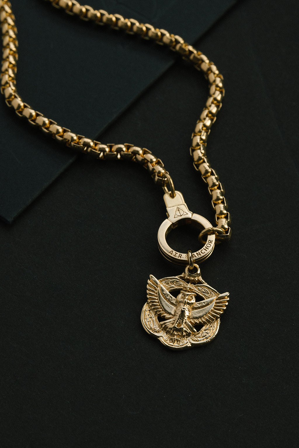 Men's Eagle Anchor Charm Pendant Necklace