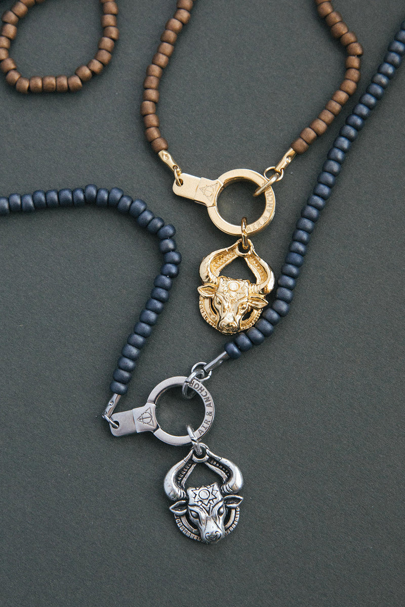 Stainless Steel Take the Bull By the Horns Necklace Set