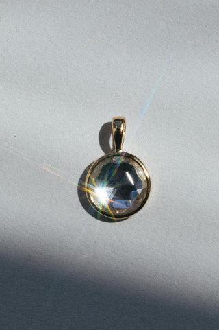 vintage silver glass crystal necklace pendant