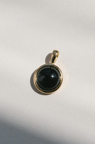 vintage gold black onyx gemstone pendant
