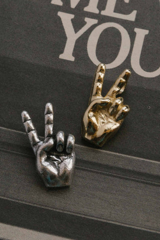 vintage silver and 14kt gold peace sign pendants	