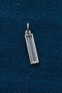 vintage silver glass crystal charm pendant