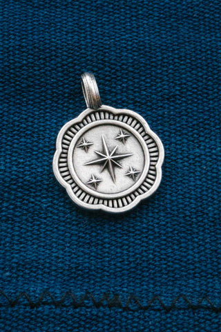 vintage silver north star crystal pendant