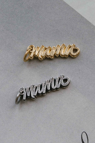 gold and silver plated mama pendant charms