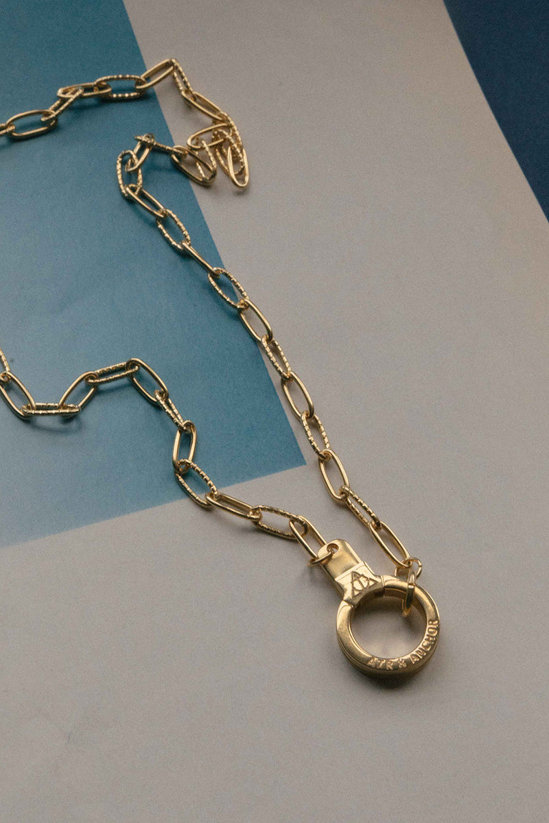 Stainless Steel Round Link Chain Necklace with Cuff Keeper – Air & Anchor