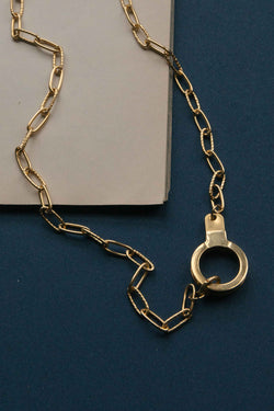 The Stainless Steel Wanderer Necklace with Double Cuff Keepers Polished Stainless Steel