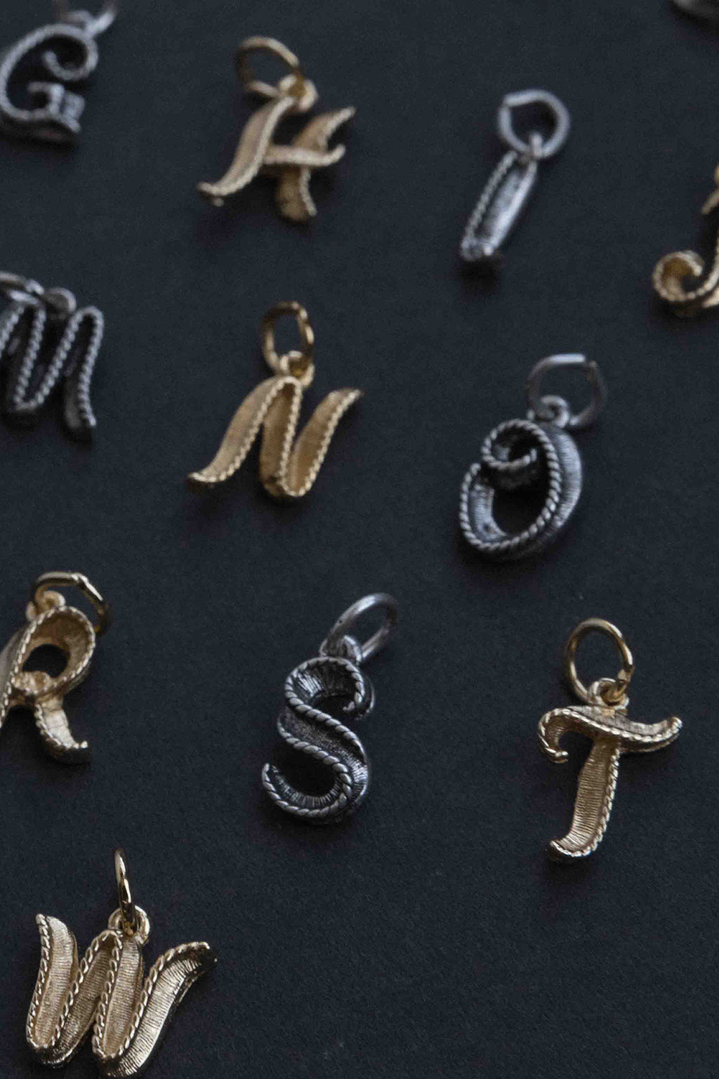initials Here Alphabet Charm - initials Charms 14kt Gold / B