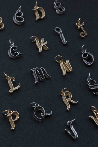 vintage gold and silver letter charms