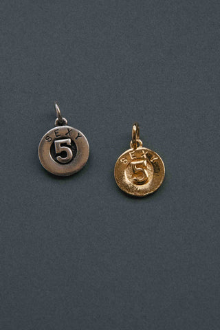 vintage silver 14kt gold numerology pendant charms	