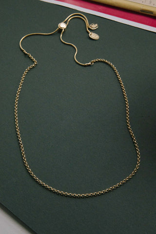 adjustable gold round link chain necklace