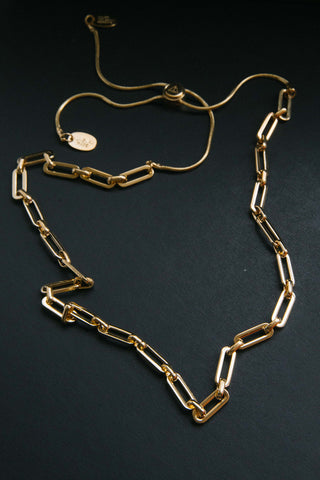 14kt gold paperclip chain necklace