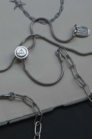 stainless steel paperclip chain adjustable necklace	