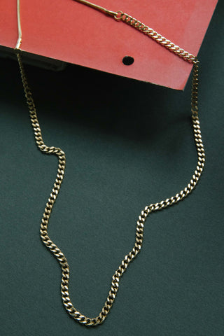 lightweight stainless steel curb chain adjustable necklace	