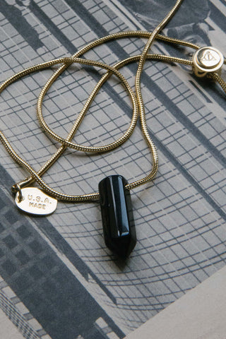 black onyx gemstone adjustable necklace