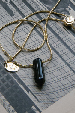 What are you Waiting for Black Onyx Gemstone Point Necklace