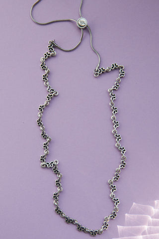 vintage silver stainless steel butterfly chain adjustable necklace	