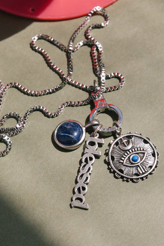 adjustable stainless steel eye of truth pendant necklace	