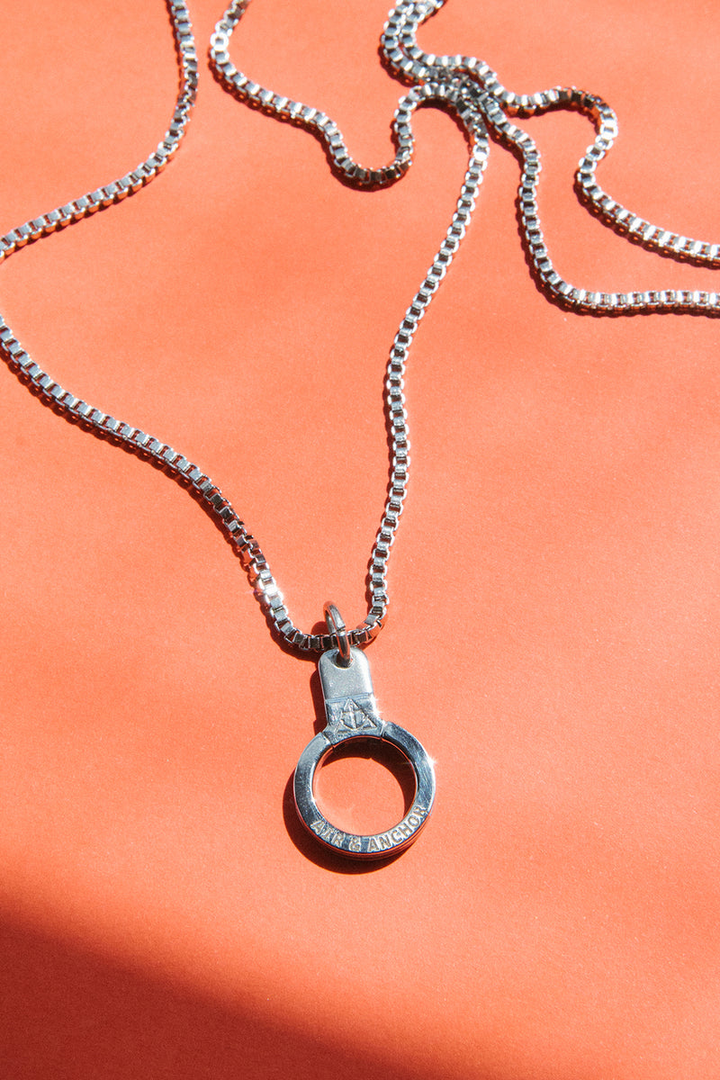 The Stainless Steel Wanderer Necklace with Double Cuff Keepers