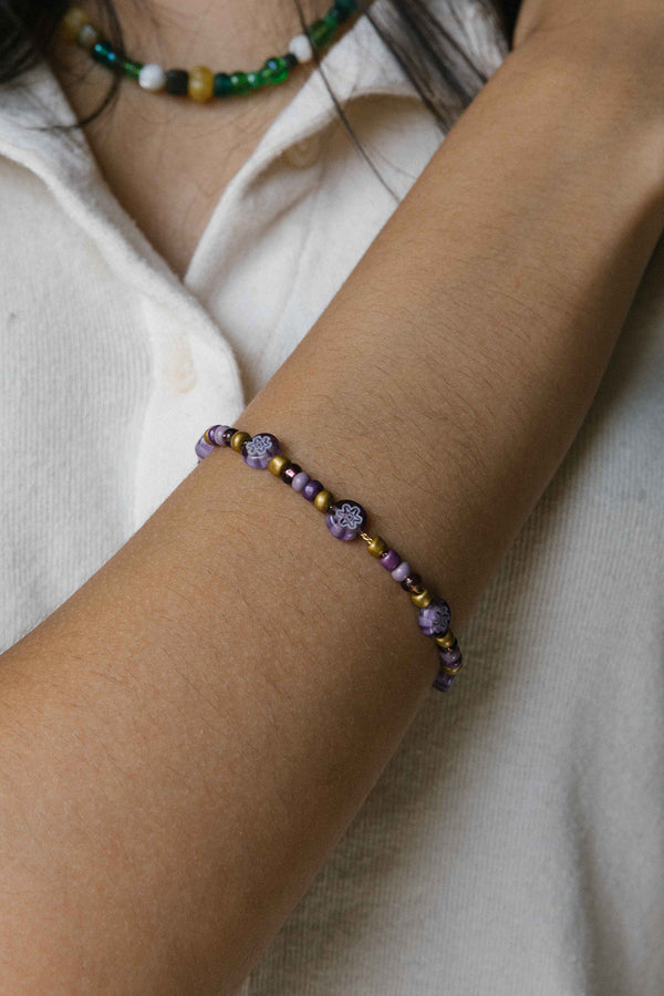 ONE AND DONE STAINLESS STEEL PURPLE HAZE BRACELET WITH LOBSTER CLAW