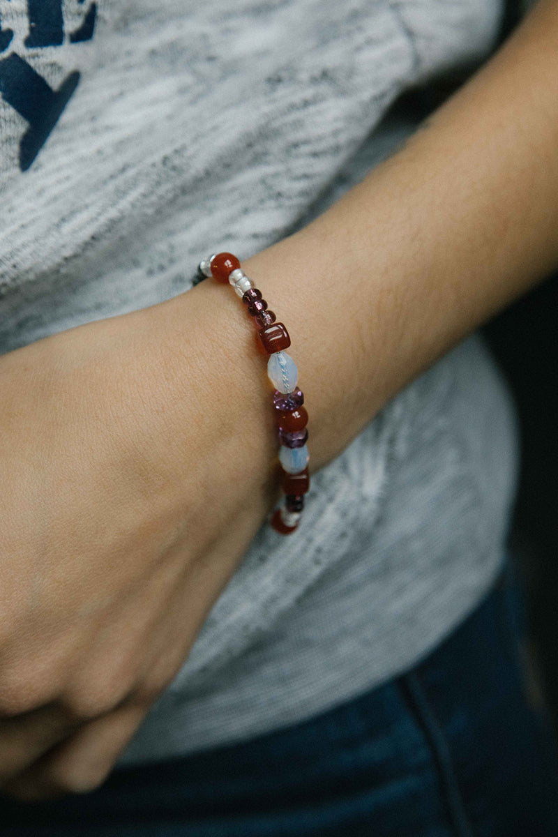 ONE AND DONE STAINLESS STEEL BURNT ORANGE BRACELET WITH LOBSTER CLAW