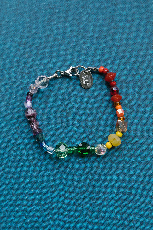 ONE AND DONE STAINLESS STEEL RAINBOW BRIGHT BRACELET WITH LOBSTER CLAW