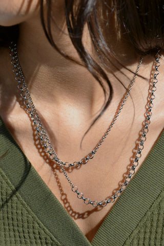 Steal the Show Mixed Chain Cuff Keeper Necklace