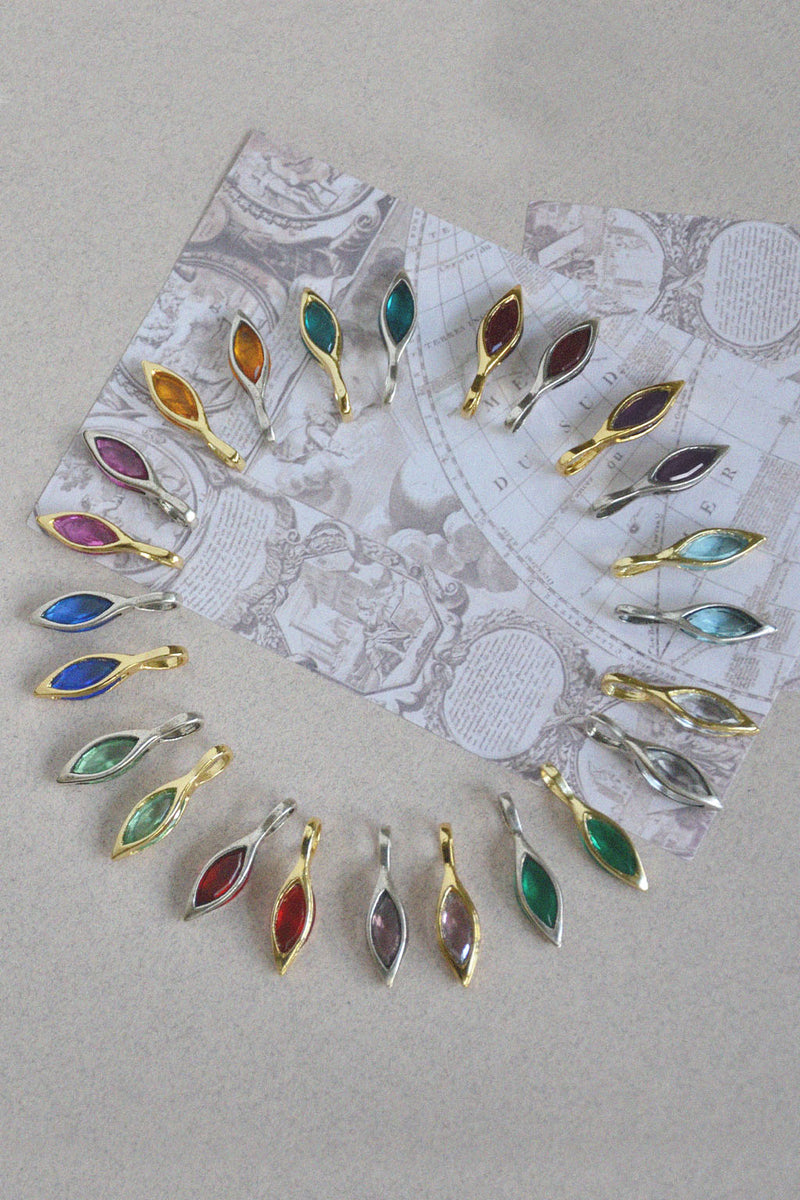 Vintage Caged-Navette Crystal Birthstones